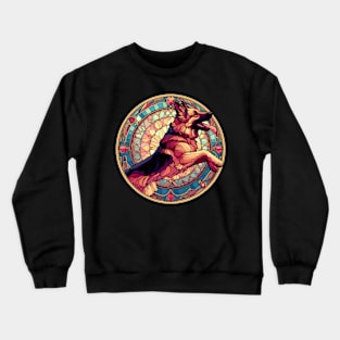 Art Nouveau Style German Shepherd - Alsation Dog Crewneck Sweatshirt